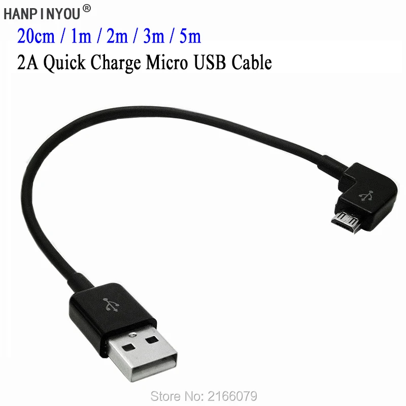 

20cm 1m 2m 3m 5m Right Angle 2A Micro USB Cable Quick Charger Charging Sync Data Cord For Samsung LG Sony Android Phone Tablet