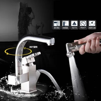 Luxury Nickel Brushed Finished Deck Mounted Stainless Steel Kitchen Faucet Swivel Mixer Tap 2ways Water
Luxury Nickel Brushed Finished Deck Mounted Stainless Steel Kitchen Faucet Swivel Mixer Tap 2ways Water