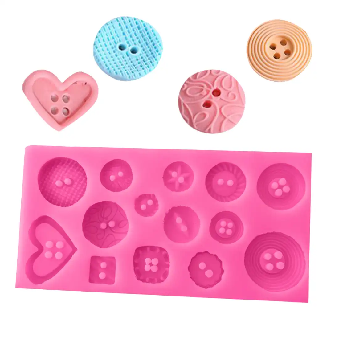 Candy Mould 1pc Various Button Shape Silicone Chocolate Soap