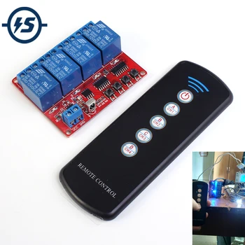 IR Infrared Receiver Board Delay Relay Driving Module + 5-Key Remote Controller Self-Lock Interlock Inching Switch 12V 4 Channel
IR Infrared Receiver Board Delay Relay Driving Module + 5-Key Remote Controller Self-Lock Interlock Inching Switch 12V 4 Channel