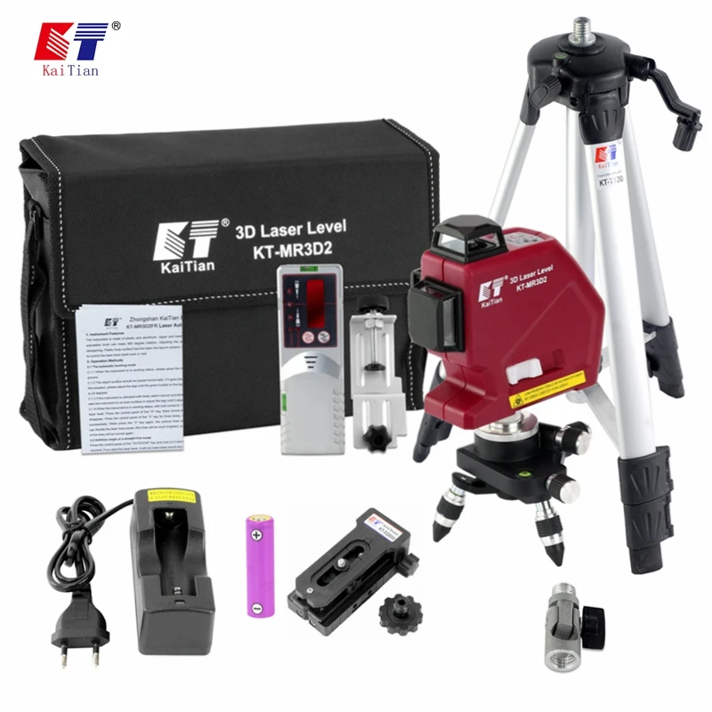 KaiTian 12 Lines 3D Laser Level Tripod Self-Leveling 360 Horizontal Vertical Cross Red Laser 3D Line Level With Receiver Bracket
KaiTian 12 Lines 3D Laser Level Tripod Self-Leveling 360 Horizontal Vertical Cross Red Laser 3D Line Level With Receiver Bracket