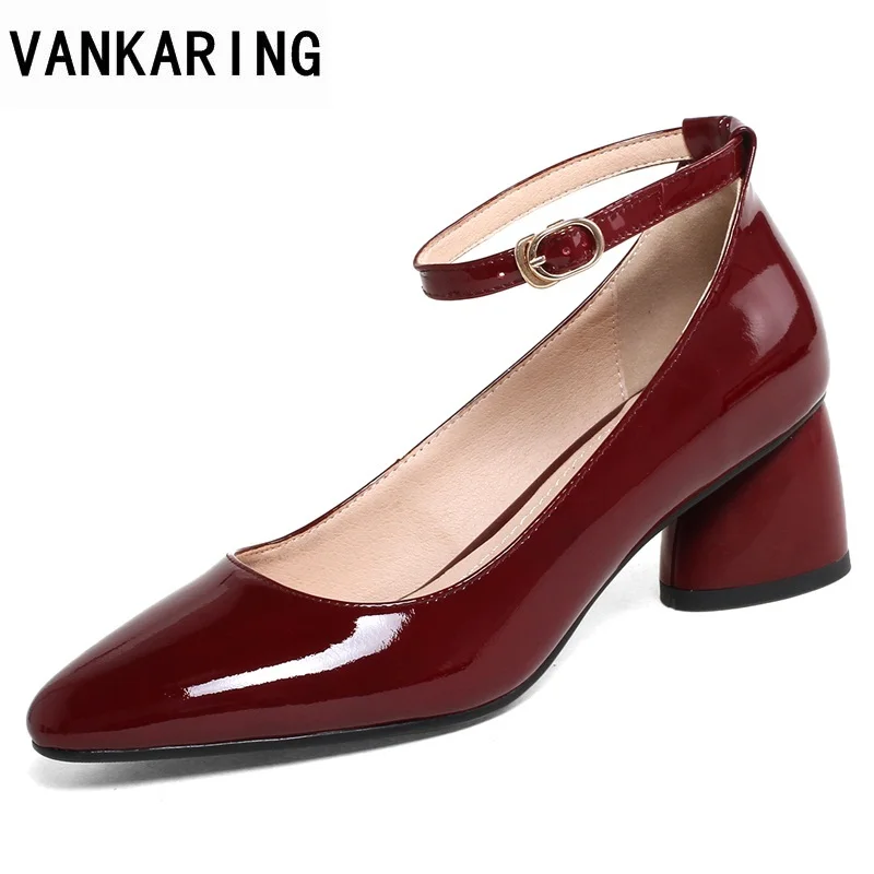 VANKARING women pumps new 2018 spring summer fashion high heels cow patent leather square heel ladies dress party pumps shoes
VANKARING women pumps new 2018 spring summer fashion high heels cow patent leather square heel ladies dress party pumps shoes