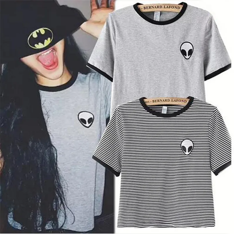 2016-New-Fashion-3d-Print-Aliens-crop-top-Short-Sleeve-T-Shirt-Women-camisetas-Teenagers-T
