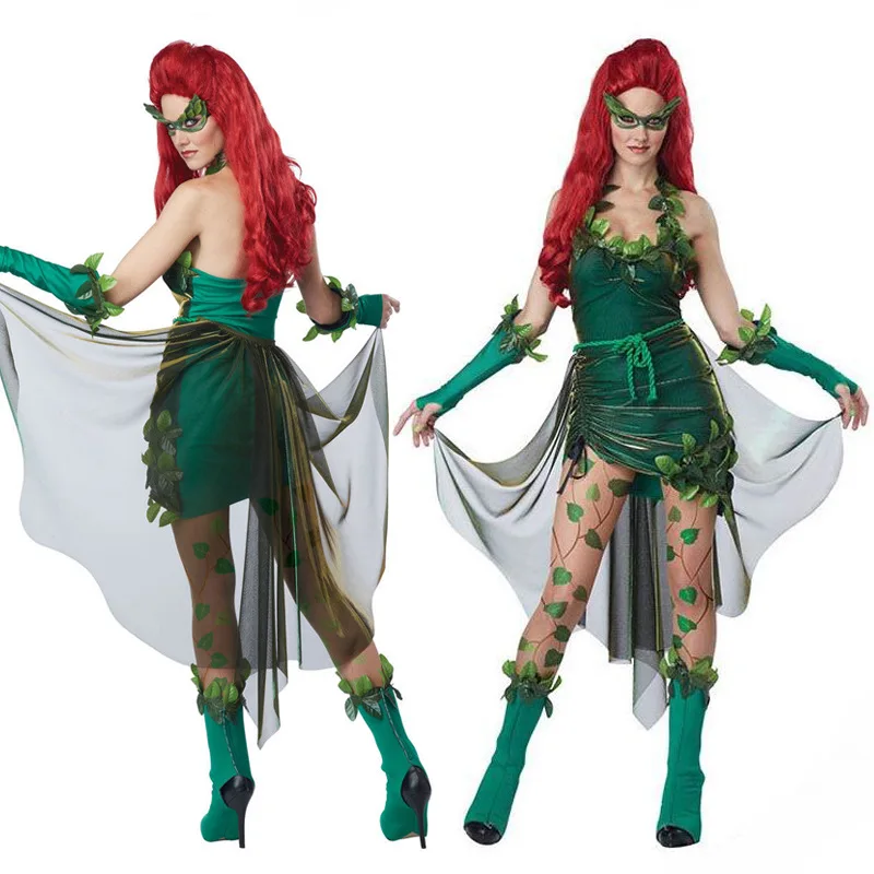 Women's Batman Poison Ivy Lethal Beauty Costume Halloween Cosplay Fancy Dress Full sets:Dress+Mask+Gloves+Pair of Boot Covers
Women's Batman Poison Ivy Lethal Beauty Costume Halloween Cosplay Fancy Dress Full sets:Dress+Mask+Gloves+Pair of Boot Covers