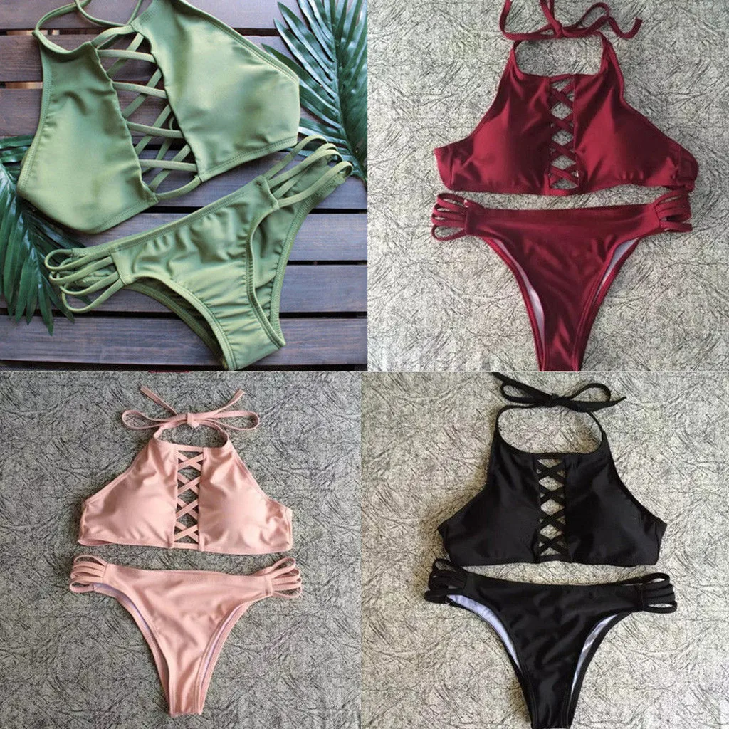 One Piece Swimwear 2018 Sexy Women's Solid Color Multi-Rope Sexy Split Swimwear Bra Bandage Beachwear Split Swimwear L326
One Piece Swimwear 2018 Sexy Women's Solid Color Multi-Rope Sexy Split Swimwear Bra Bandage Beachwear Split Swimwear L326