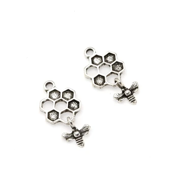5pcs Bee Honeycomb Charms DIY Bracelets Jewelry Making Tibetan Silver Bracelet Charms Pendant for Jewelry Making 26X13mm S2236
5pcs Bee Honeycomb Charms DIY Bracelets Jewelry Making Tibetan Silver Bracelet Charms Pendant for Jewelry Making 26X13mm S2236