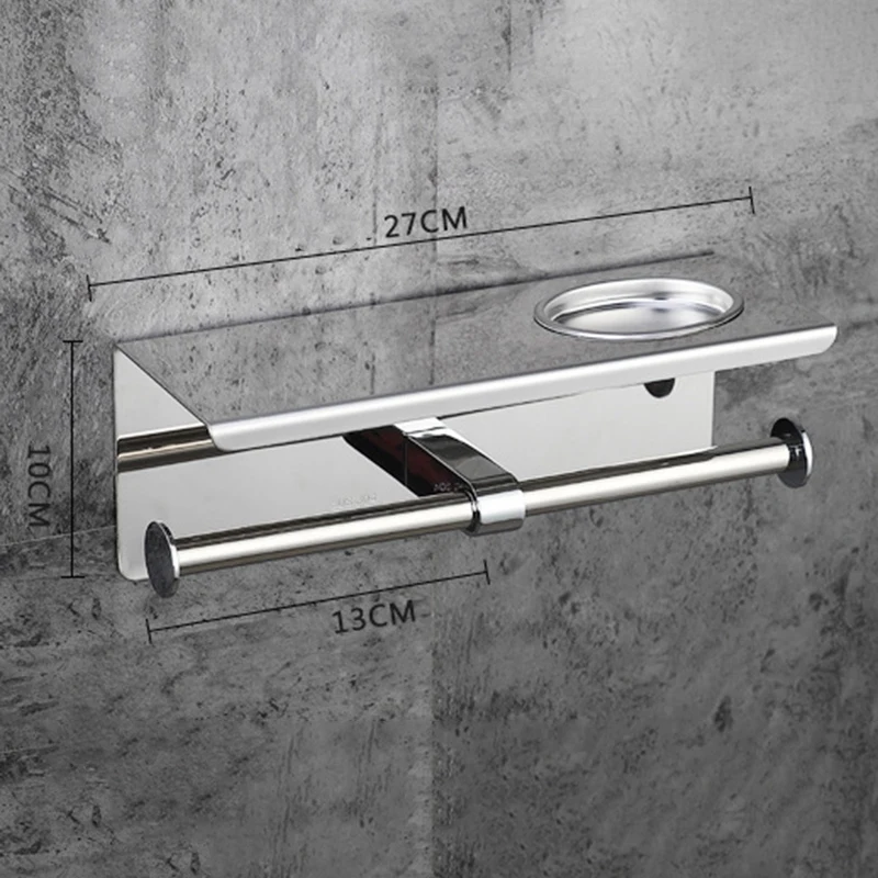 Stainless Steel Bathroom Paper Phone Holder Bathroom Towel Rack Toilet Paper Holder with Ashtray Multi-Function Wall Mounted S
Stainless Steel Bathroom Paper Phone Holder Bathroom Towel Rack Toilet Paper Holder with Ashtray Multi-Function Wall Mounted S