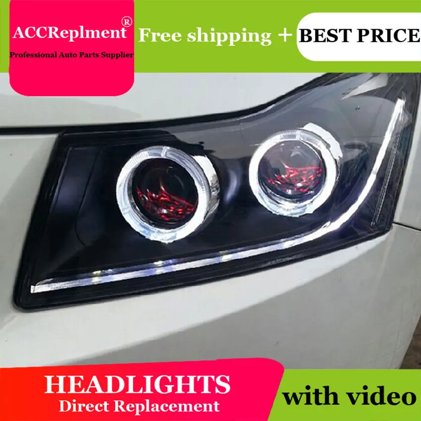 Car Styling for Chevrolet Cruze 2009-2014 LED Headlights Signal Angel Eye DRL Lens Double Beam H7 HID Xenon bi xenon lens
Car Styling for Chevrolet Cruze 2009-2014 LED Headlights Signal Angel Eye DRL Lens Double Beam H7 HID Xenon bi xenon lens