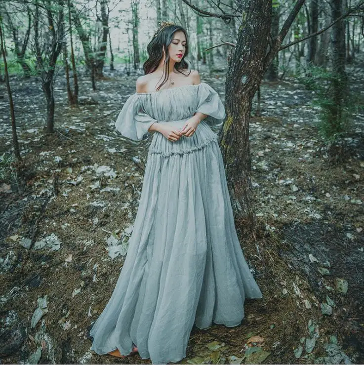 2019 Women light gray seashore vintage fairy long maxi dress medieval dress Renaissance Gown princess Victorian dress
2019 Women light gray seashore vintage fairy long maxi dress medieval dress Renaissance Gown princess Victorian dress