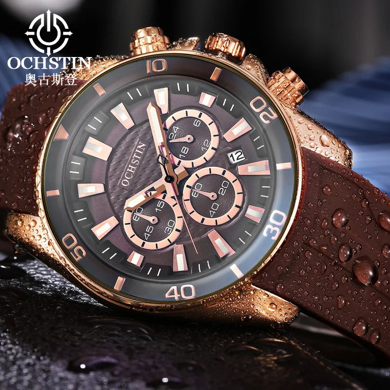 Фото 2017 повседневные спортивные часы мужские роскошные ведущей марки OCHSTIN кварцевые