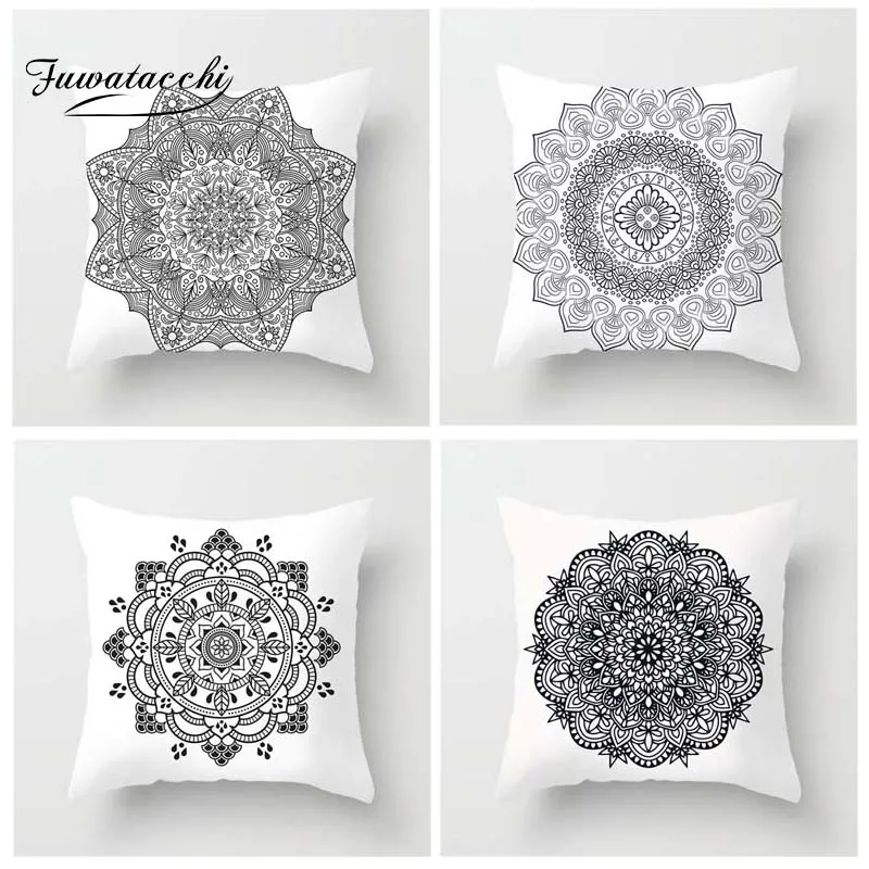 Fuwatacchi Stick Figure Style Cushion Cover Mandala Printed Pillow Cover Black White Decorative Pillows For Sofa Car Bedroom
Fuwatacchi Stick Figure Style Cushion Cover Mandala Printed Pillow Cover Black White Decorative Pillows For Sofa Car Bedroom