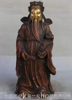 11" Chinese Fengshui Bronze Gilt Stand Hold Ruyi Mammon Money Wealth God Statue
11" Chinese Fengshui Bronze Gilt Stand Hold Ruyi Mammon Money Wealth God Statue