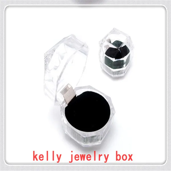 Image 20Pcs Acrylic Crystal Clear Ring Box Transparent Black Box Stud Earring Ring Jewelry Box Case Gift Boxes For Jewelry Packaging