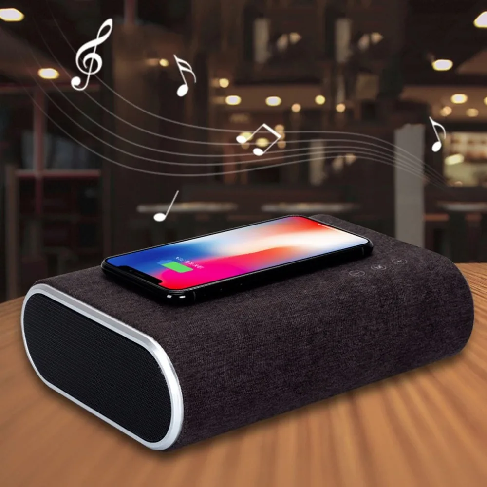 Smart Wireless Charger Bluetooth Speaker Stereo Music Player Portable Travel Quick Charging Adapter For Mobile Phones
