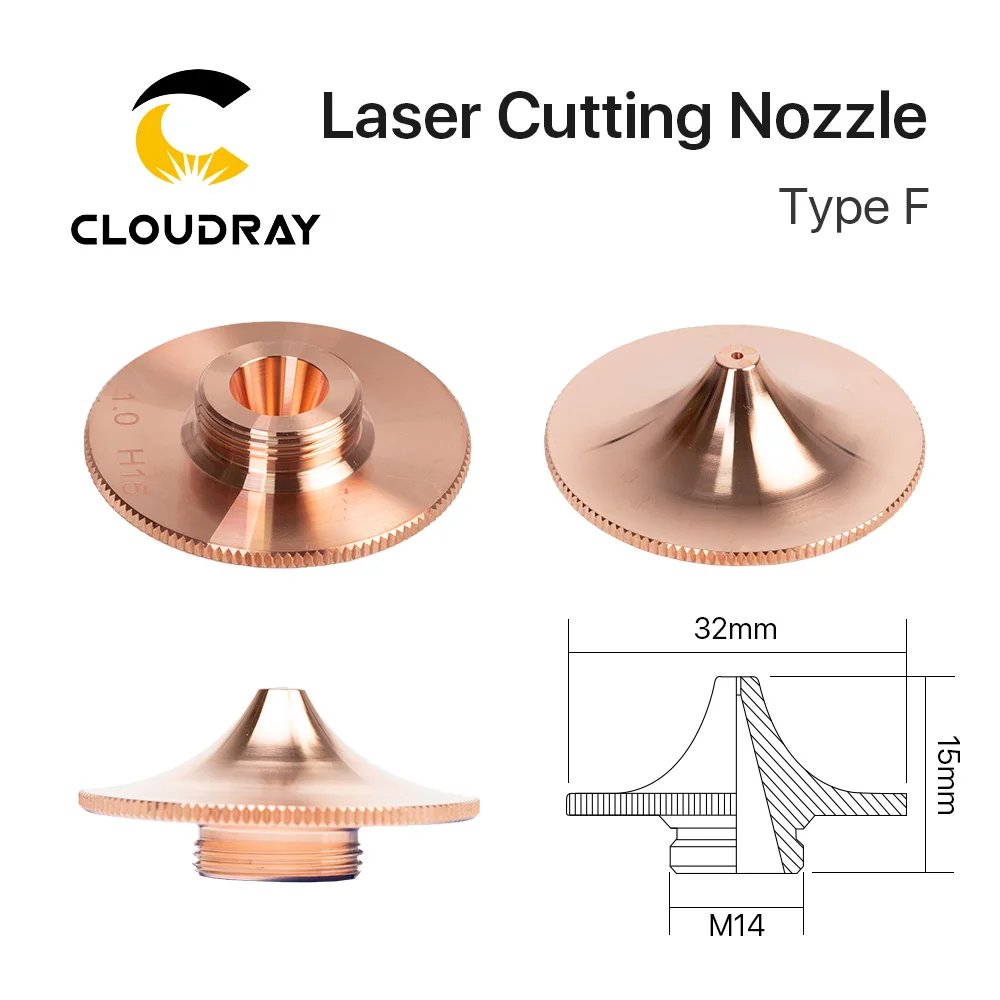 Cloudray Cutting Nozzles Single Layer Dia.32mm Height 15mm Caliber 0.8mm-4.0mm for Raytools Cutting Head
Cloudray Cutting Nozzles Single Layer Dia.32mm Height 15mm Caliber 0.8mm-4.0mm for Raytools Cutting Head