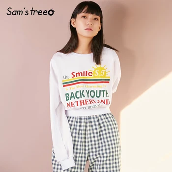 Samstree Preppy Style Spring Autumn Drop-shoulder Women Pullover Floral Printed O-Neck Long Sleeve Female Sweatshirts
Samstree Preppy Style Spring Autumn Drop-shoulder Women Pullover Floral Printed O-Neck Long Sleeve Female Sweatshirts