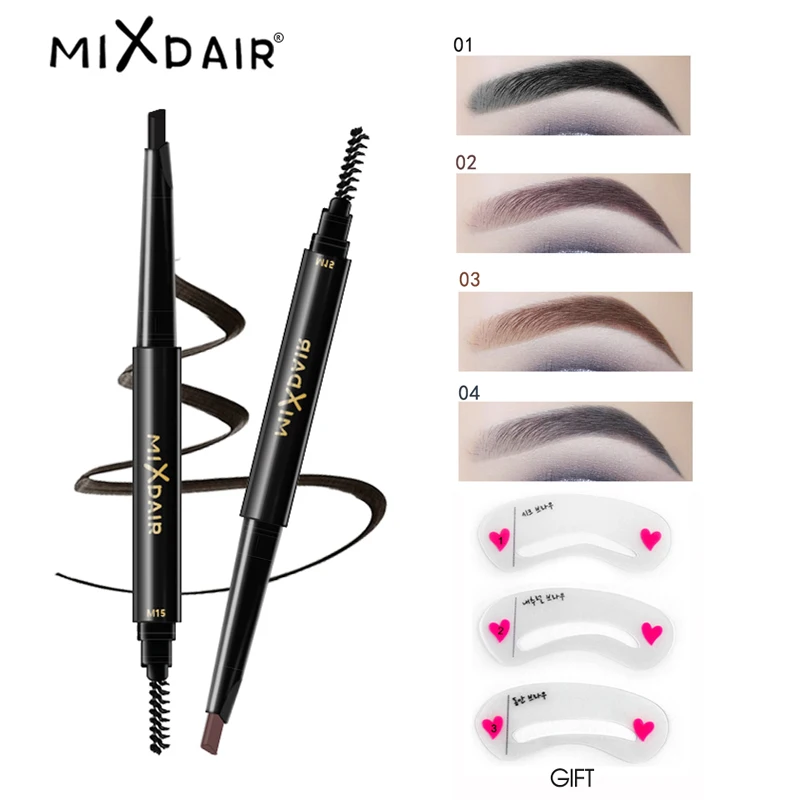 MIXDAIR 4 Colors Black Eyebrow Pencil Waterproof Double Ended With Brush Long Lasting Eye Brow Pen With Easy To Use Stencil
MIXDAIR 4 Colors Black Eyebrow Pencil Waterproof Double Ended With Brush Long Lasting Eye Brow Pen With Easy To Use Stencil