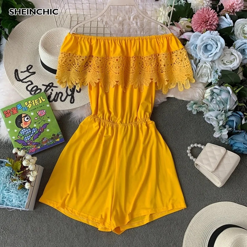 2019 Summer Slash Neck Hollow Out Rompers Elegant White Yellow Beach Party Playsuit Casual Short Sleeve Sexy Boho Women Jumpsuit
2019 Summer Slash Neck Hollow Out Rompers Elegant White Yellow Beach Party Playsuit Casual Short Sleeve Sexy Boho Women Jumpsuit