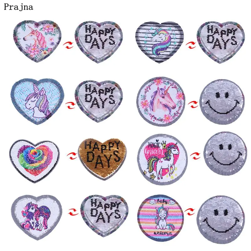 Prajna Cartoon Unicorn Patches Heart Rose Sequined Flower Reversible Change Color Sequin Patch Unicorn Clothing Accessories Jean
Prajna Cartoon Unicorn Patches Heart Rose Sequined Flower Reversible Change Color Sequin Patch Unicorn Clothing Accessories Jean