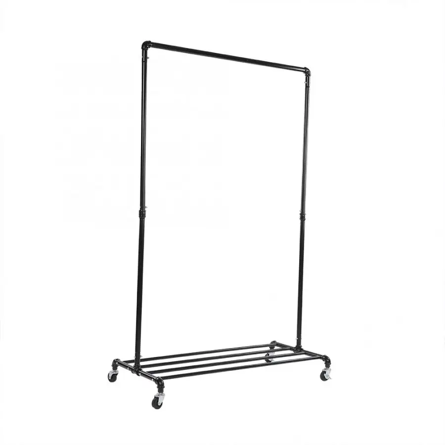 Rolling Metal Clothes Holder with Single Holding Rail & Lower Storage Shelf for Shoes Box Boost
Rolling Metal Clothes Holder with Single Holding Rail & Lower Storage Shelf for Shoes Box Boost