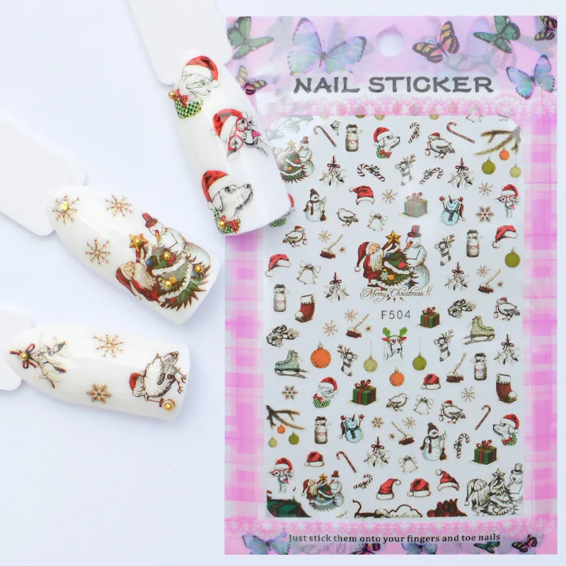 WUF 1 Sheet Nail Art 3D Decal Nail Sliders Decor Tips Christmas Theme Pattern Sticker For Nail Art Decoration Nail Sticker
WUF 1 Sheet Nail Art 3D Decal Nail Sliders Decor Tips Christmas Theme Pattern Sticker For Nail Art Decoration Nail Sticker