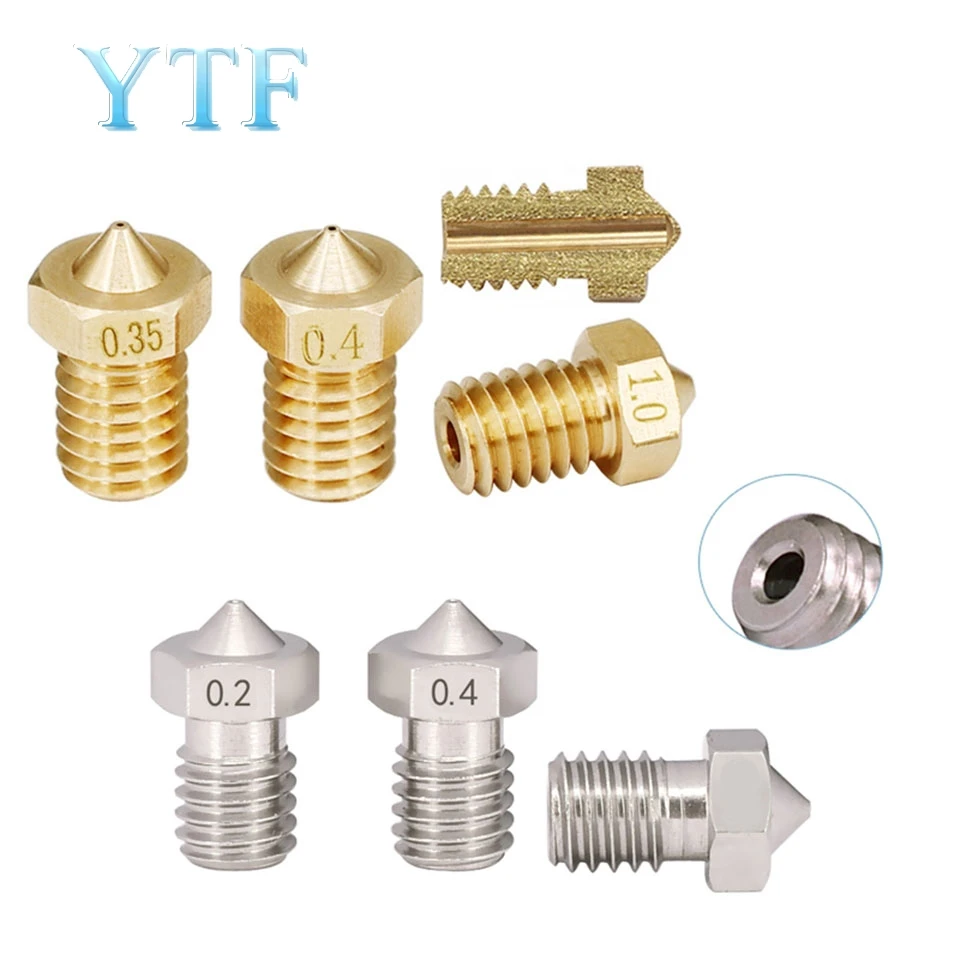 5PCS V5 V6 Stainless Steel Nozzle M6 Screw Thearded 0.25/0.35/0.4/0.5/0.6/0.8/1.0mm For 1.75mm Filament 3D Printer PARTS
5PCS V5 V6 Stainless Steel Nozzle M6 Screw Thearded 0.25/0.35/0.4/0.5/0.6/0.8/1.0mm For 1.75mm Filament 3D Printer PARTS