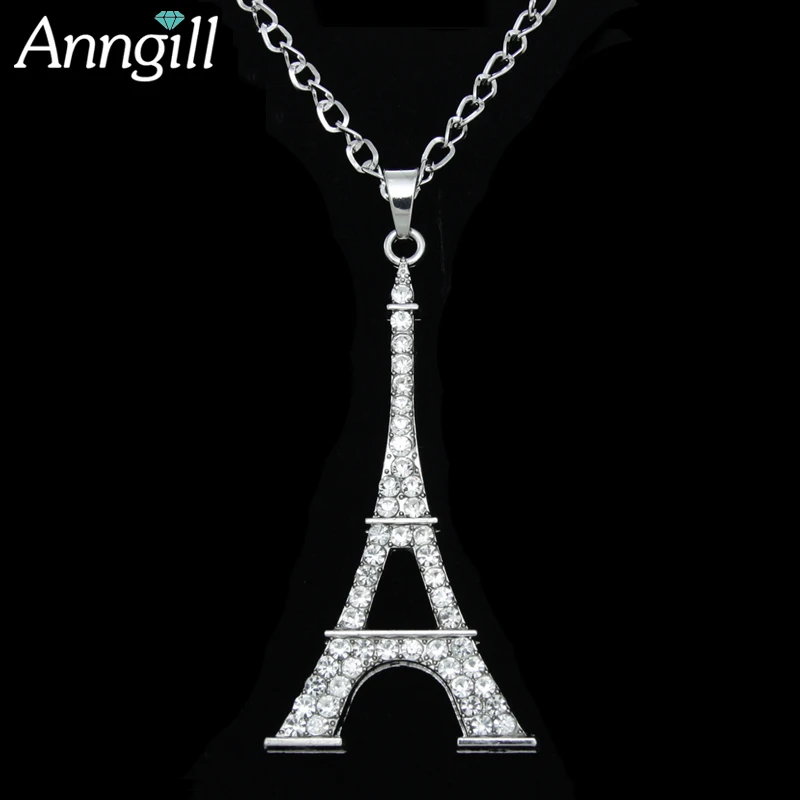 Romantic Love Eiffel Tower Crystal Pendant Necklace Silver Color Long Necklace Sweater Necklace Women Boutique Fashion Jewelry
Romantic Love Eiffel Tower Crystal Pendant Necklace Silver Color Long Necklace Sweater Necklace Women Boutique Fashion Jewelry