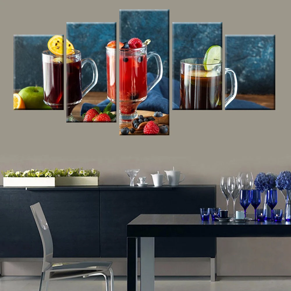 Wall art modular modern restaurant kitchen home decor 5 pieces fruit food juice poster canvas print
Wall art modular modern restaurant kitchen home decor 5 pieces fruit food juice poster canvas print