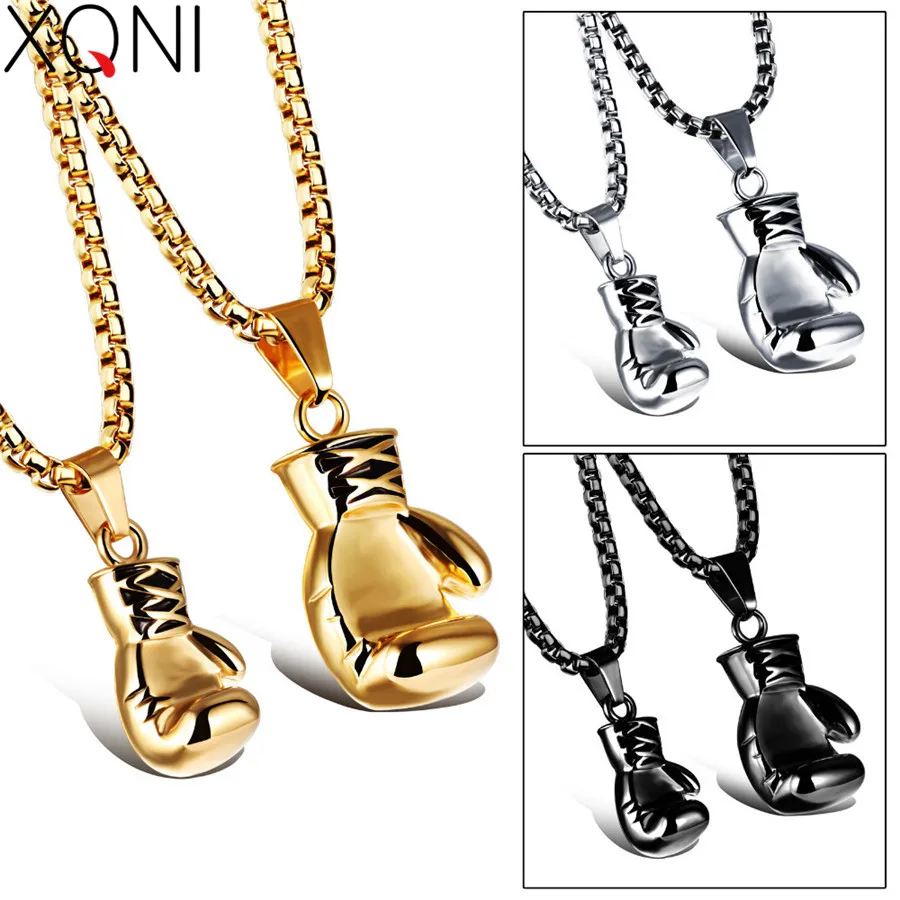 XQNI Fashion Mini Fist Glove Design Pendant Black/Silver/Gold Color Boxing Chain Stainless Steel Personality Necklace For Boys
XQNI Fashion Mini Fist Glove Design Pendant Black/Silver/Gold Color Boxing Chain Stainless Steel Personality Necklace For Boys