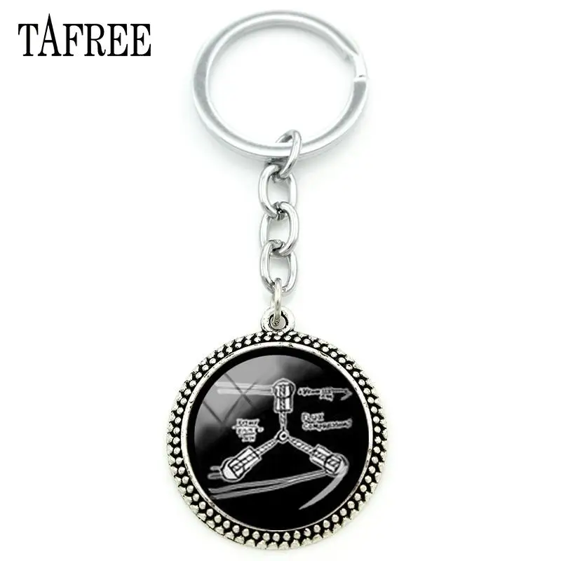 

TAFREE New charming jewelry keychain Flux Compression Back to the future Flux capacitor Physicals image father's day gift KC391