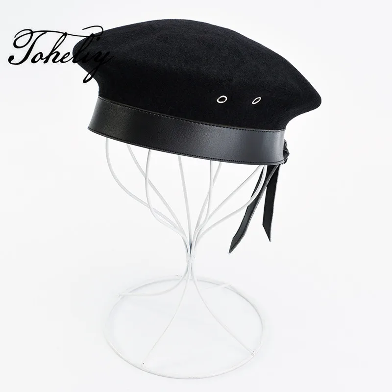 NEW New style spring wool Vintage Leather skin hemming Spring Autumn Winter Women Beret French Artist Beanie Hat 
NEW New style spring wool Vintage Leather skin hemming Spring Autumn Winter Women Beret French Artist Beanie Hat