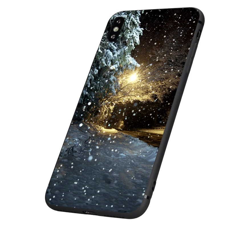 Черный чехол из ТПУ для iphone 5 5s SE 2020 6 6s 7 8 plus x 10 силиконовый XR XS 11 pro MAX с пейзажем