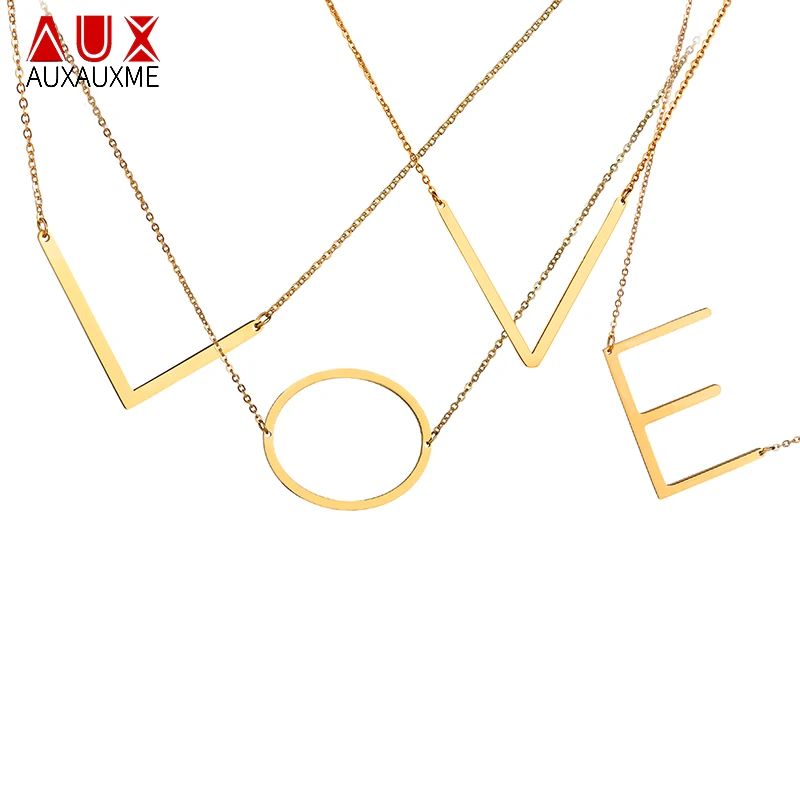 Auxauxme A-Z Big Captial Letter Pendant Necklace Stainless Steel Alphabet Necklace Initial Charm Jewelry For Women Collier Femme
Auxauxme A-Z Big Captial Letter Pendant Necklace Stainless Steel Alphabet Necklace Initial Charm Jewelry For Women Collier Femme