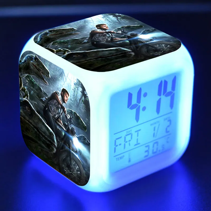 jurassic world 2 Movie Figures LED Alarm Clock Colorful Flash Nightlight Glow in the Dark Desk Watch Toys
jurassic world 2 Movie Figures LED Alarm Clock Colorful Flash Nightlight Glow in the Dark Desk Watch Toys