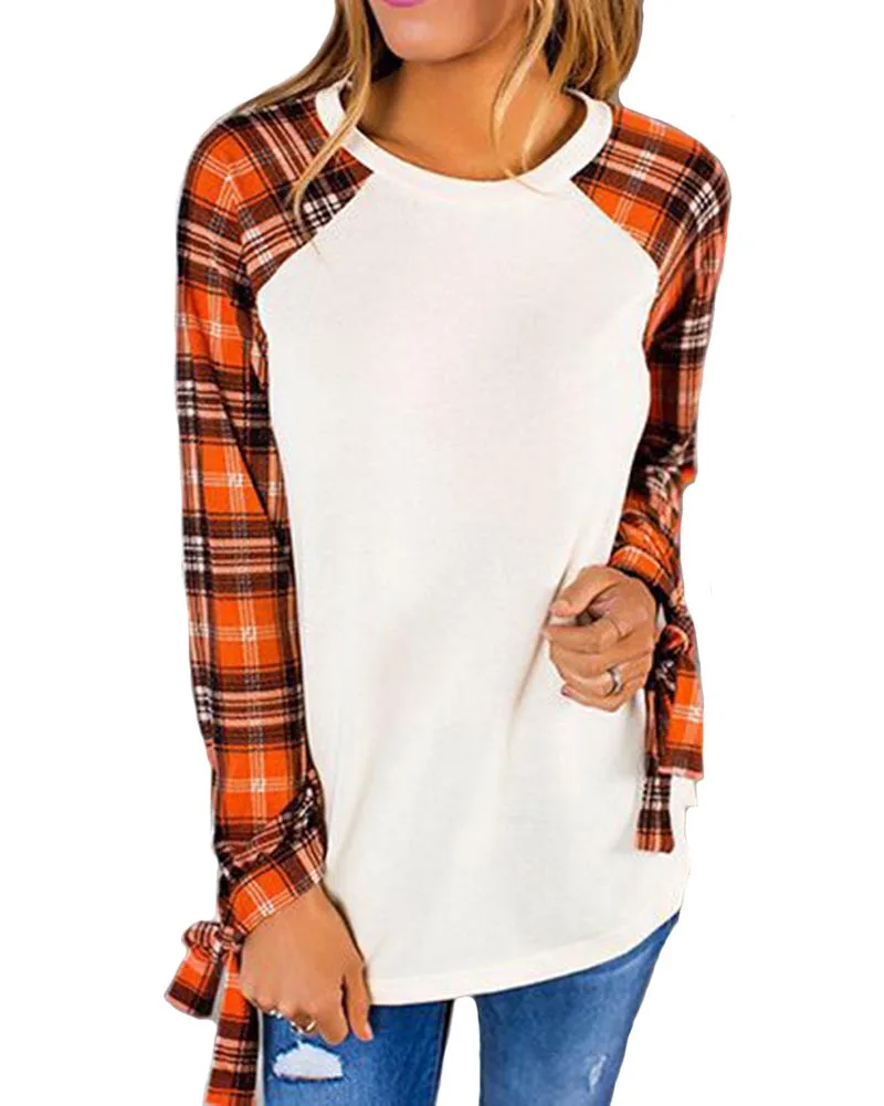 Hitmebox 2019 New Fashion Women Plaid Raglan Long Sleeve Lacing Bowtie Cuff Color Block Tops Pullover Round Neck Checks T Shirts
Hitmebox 2019 New Fashion Women Plaid Raglan Long Sleeve Lacing Bowtie Cuff Color Block Tops Pullover Round Neck Checks T Shirts