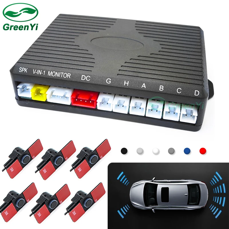 GreenYi Dual Channel Car Video Front Rear Parking Reverse Radar System 6 Sensor 16MM Flat Sensors For Rear View Camera Monitor
GreenYi Dual Channel Car Video Front Rear Parking Reverse Radar System 6 Sensor 16MM Flat Sensors For Rear View Camera Monitor