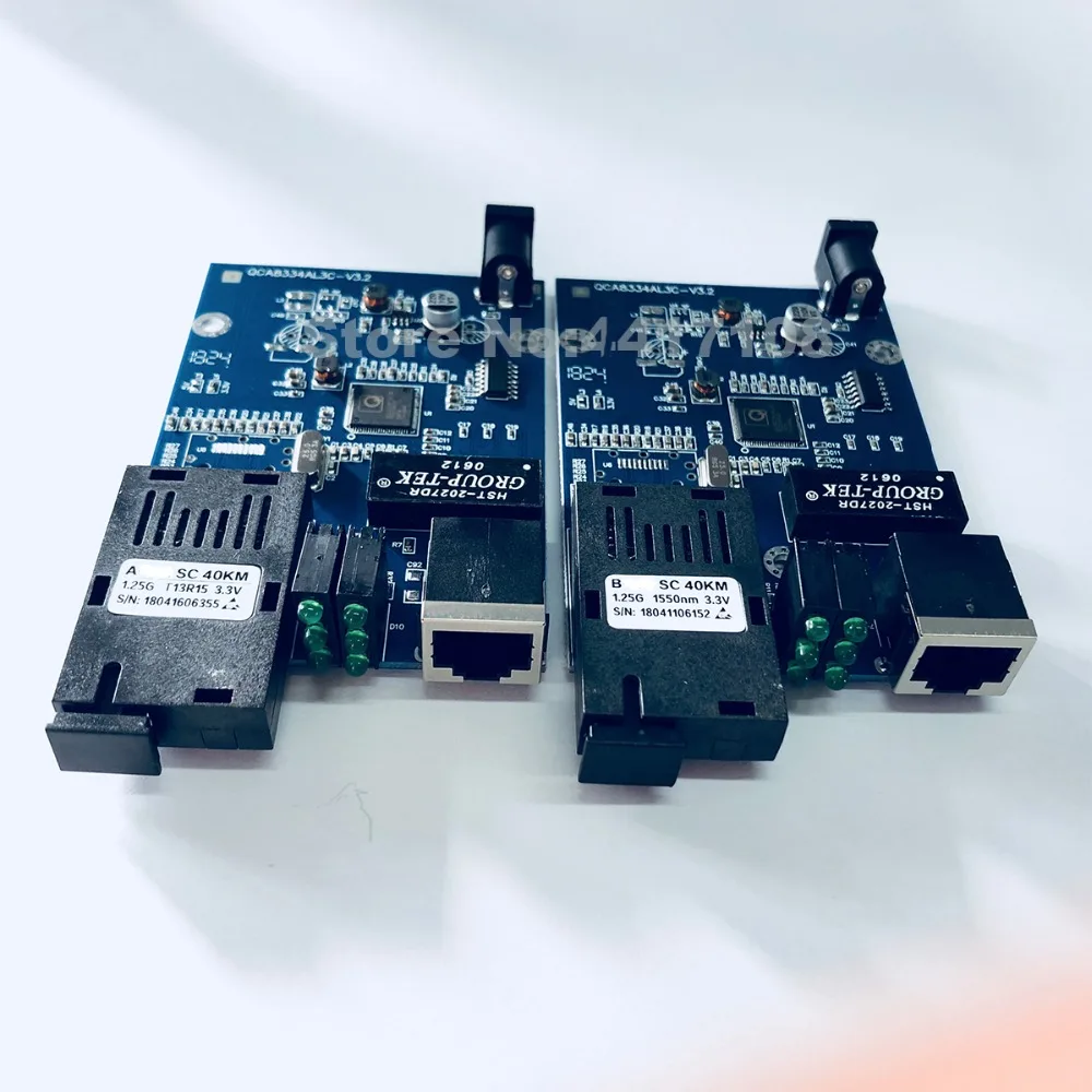 FTTH 1 Pair Gigabit Fiber Optical Media Converter 10/100/1000Mbps Single Mode Single Fiber SC Port 40KM PCBA with Power Adapter
FTTH 1 Pair Gigabit Fiber Optical Media Converter 10/100/1000Mbps Single Mode Single Fiber SC Port 40KM PCBA with Power Adapter