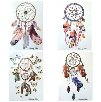 4 pcs Fashion Waterproof Hot Temporary Tattoo Stickers 21 X 15 CM Color bar And Feather Dreamcatcher
4 pcs Fashion Waterproof Hot Temporary Tattoo Stickers 21 X 15 CM Color bar And Feather Dreamcatcher