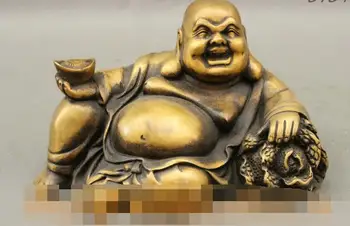 S4108 8" Folk Chinese Bronze Buddhism Happy Laugh Maitreya Cai Wealth Buddha Statue
S4108 8" Folk Chinese Bronze Buddhism Happy Laugh Maitreya Cai Wealth Buddha Statue