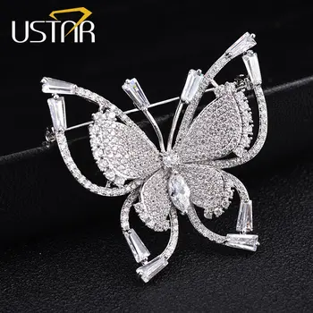 USTAR NEW Butterfly Brooches Pins for women with Micro Paved Shiny Cubic Zirconia broches brosh Wedding jewelry Accessories
USTAR NEW Butterfly Brooches Pins for women with Micro Paved Shiny Cubic Zirconia broches brosh Wedding jewelry Accessories