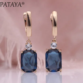 PATAYA New Square Dark Blue Long Earrings Women Wedding Jewelry 585 Rose Gold Hollow Multicolor Natural Zircon Dangle Earrings
PATAYA New Square Dark Blue Long Earrings Women Wedding Jewelry 585 Rose Gold Hollow Multicolor Natural Zircon Dangle Earrings