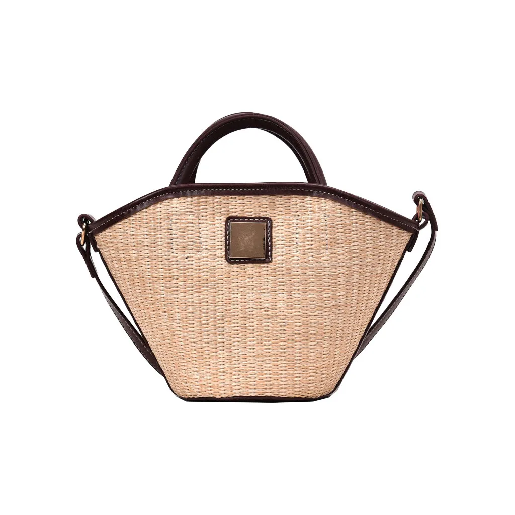 High-capacity Rattan straw Handbags Women's Retro Woven Leather Strap One Shoulder Bags Ladies Solid Color Handbag Bag Beach Bag 
High-capacity Rattan straw Handbags Women's Retro Woven Leather Strap One Shoulder Bags Ladies Solid Color Handbag Bag Beach Bag