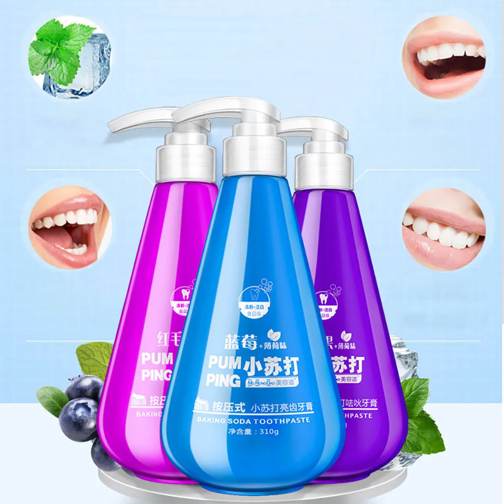 310g Baking soda Stain Removal Whitening Gums Toothpaste Blueberry Fight Gums Oral Hygiene Toothpaste Has no added fluoride JU17
310g Baking soda Stain Removal Whitening Gums Toothpaste Blueberry Fight Gums Oral Hygiene Toothpaste Has no added fluoride JU17