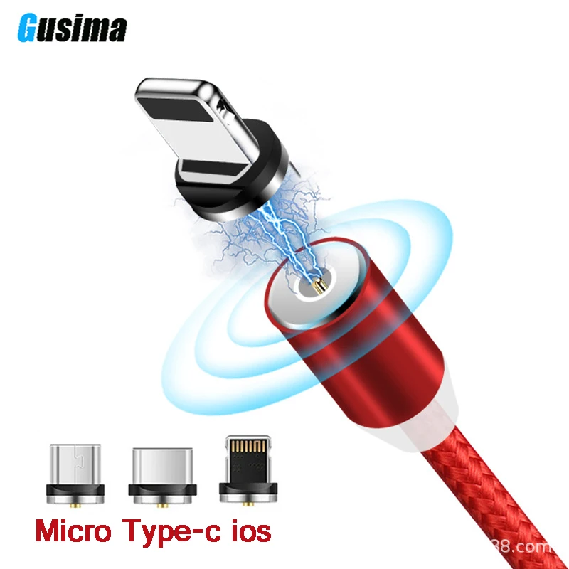 Gusima Магнитный Micro USB кабель для iPhone samsung type c зарядная зарядка магнит Зарядное