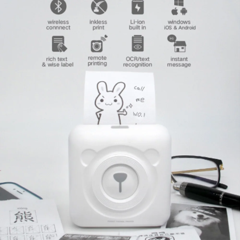 Portable Thermal Bluetooth Printer Mini Wireless POS Thermal Picture Photo Printer for Android IOS Mobile Phone
Portable Thermal Bluetooth Printer Mini Wireless POS Thermal Picture Photo Printer for Android IOS Mobile Phone