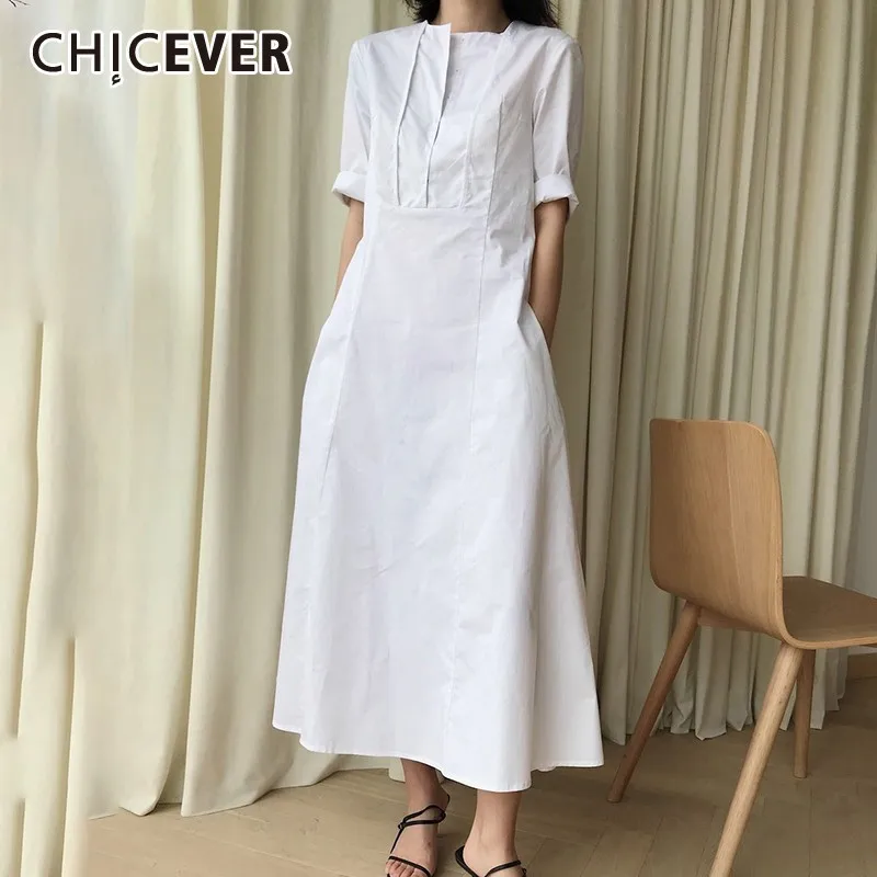 CHICEVER Summer Elegant White Dress For Women O Neck Half Sleeve Button Pockets Mid Calf A-line The Dresses 2019 Fashion New
CHICEVER Summer Elegant White Dress For Women O Neck Half Sleeve Button Pockets Mid Calf A-line The Dresses 2019 Fashion New