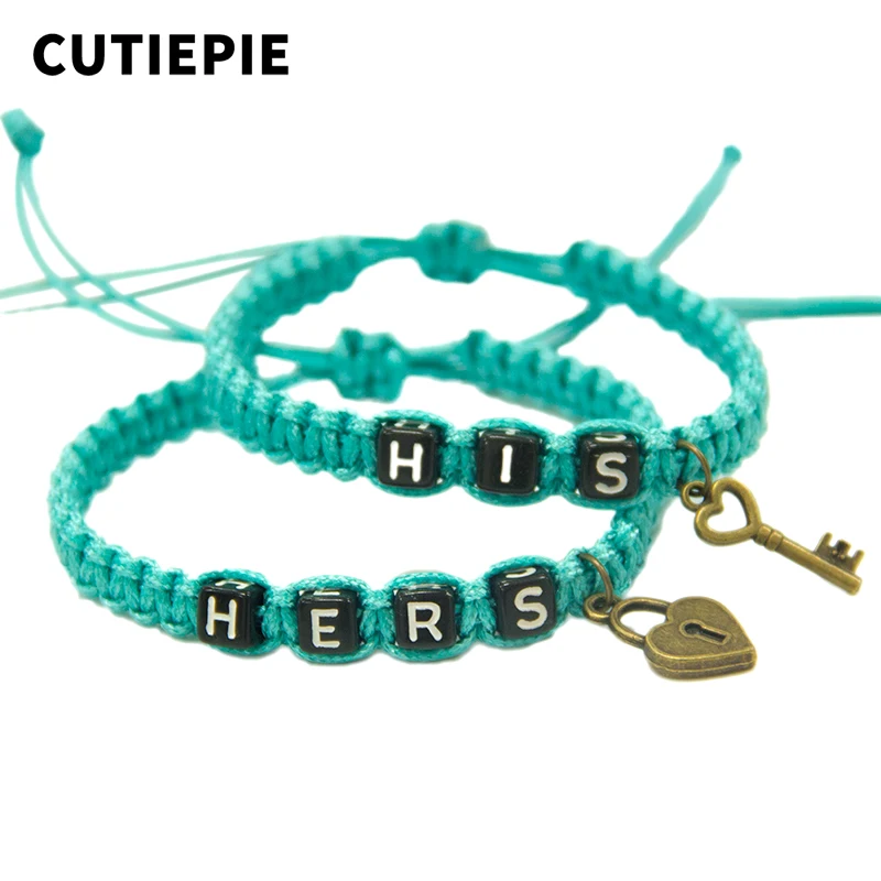 2pcs/pair Fashionable Couple Bracelets His Key And Hers Lock Rope Chain Lovers Gifts Handmade Jewelry Charm Bracelet Decoration
2pcs/pair Fashionable Couple Bracelets His Key And Hers Lock Rope Chain Lovers Gifts Handmade Jewelry Charm Bracelet Decoration