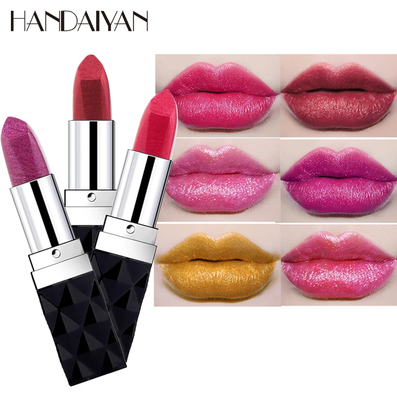 Handaiyan Glitter Lipstick Lips Makeup Long Lasting Women Sexy Red Pink Shimmer Metal Lip Stick Matte Brand Lipstick Batom
Handaiyan Glitter Lipstick Lips Makeup Long Lasting Women Sexy Red Pink Shimmer Metal Lip Stick Matte Brand Lipstick Batom
