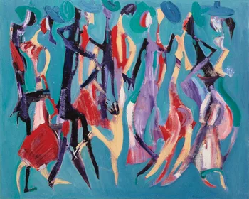Modern handmade abstract painting group dance on oil canvas for living room decor and wallpaper
Modern handmade abstract painting group dance on oil canvas for living room decor and wallpaper