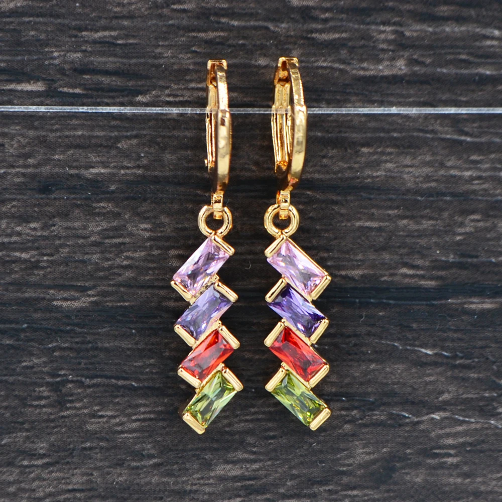 Fashion Women Multi-Color Princess Cubic Zirconia Units Geometric Fences Earrings Jewelry
Fashion Women Multi-Color Princess Cubic Zirconia Units Geometric Fences Earrings Jewelry